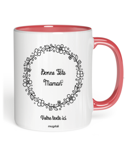 Mug Bonne fete maman couronne fleur