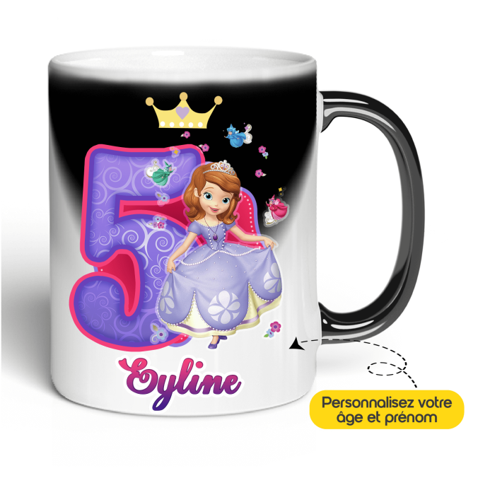 Mug Anniversaire Princesse Sofia âge et prénom à personnaliser