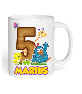 Mug Anniversaire La Gallina Pintadita âge et prénom à personnaliser