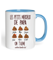 Tasse Les merdeux de papa jusqu'a 6 prénoms personnalisable