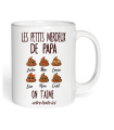 Tasse Les merdeux de papa jusqu'a 6 prénoms personnalisable