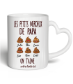 Tasse Les merdeux de papa jusqu'a 6 prénoms personnalisable