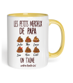 Tasse Les merdeux de papa jusqu'a 6 prénoms personnalisable