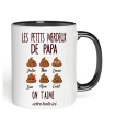 Tasse Les merdeux de papa jusqu'a 6 prénoms personnalisable