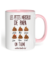 Tasse Les merdeux de papa jusqu'a 6 prénoms personnalisable