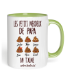 Tasse Les merdeux de papa jusqu'a 6 prénoms personnalisable
