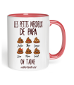 Tasse Les merdeux de papa jusqu'a 6 prénoms personnalisable